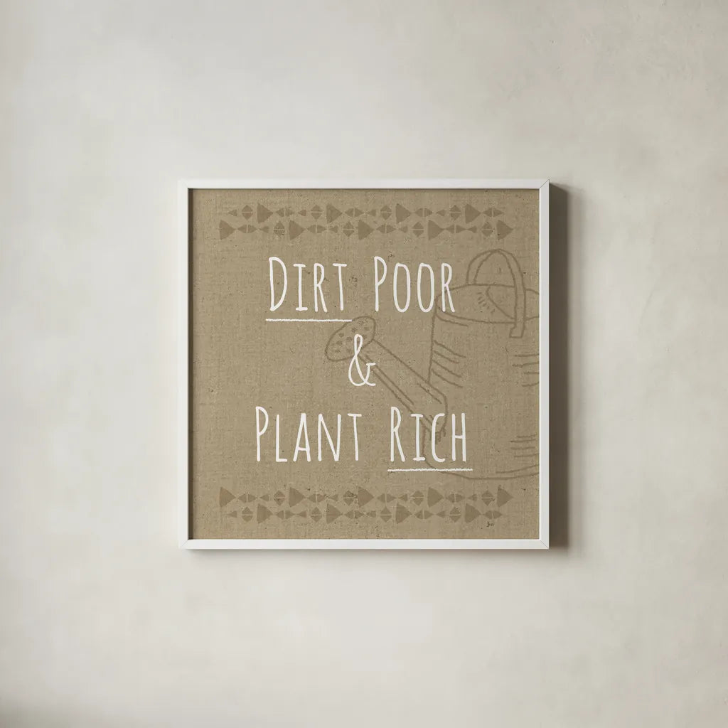 Homegrown VIII Sq by Jess Aiken. Shown in a crisp white glass frame for a clean and minimalist style. Available as an archival giclee rolled canvas, fine art paper, or poster print. SKU 76145a.