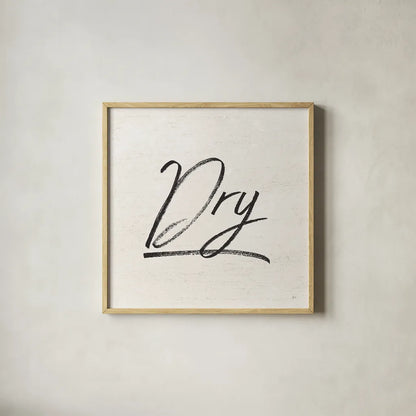 Laundry Script II by Jess Aiken. Shown in a natural wood glass frame for a timeless modern aesthetic. Available as an archival giclee rolled canvas, fine art paper, or poster print. SKU 66270a.