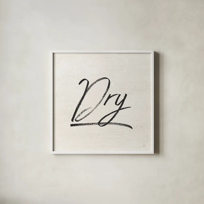 Laundry Script II by Jess Aiken. Shown in a crisp white glass frame for a clean and minimalist style. Available as an archival giclee rolled canvas, fine art paper, or poster print. SKU 66270a.