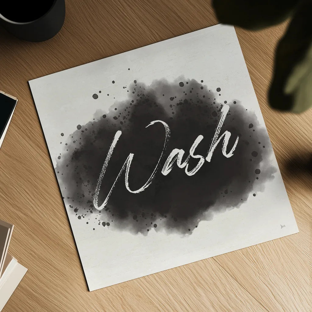 Laundry Splash I by Jess Aiken. Shown as a detailed flat fine art print, highlighting archival giclee quality. Available as an archival giclee rolled canvas, fine art paper, or poster print. SKU 66266a.