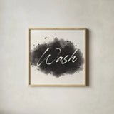 Laundry Splash I by Jess Aiken. Shown in a natural wood glass frame for a timeless modern aesthetic. Available as an archival giclee rolled canvas, fine art paper, or poster print. SKU 66266a.