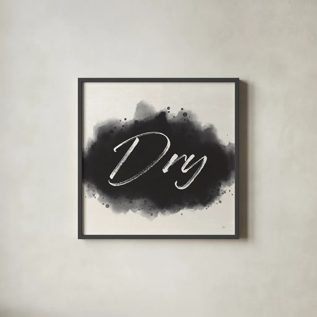 Laundry Splash II by Jess Aiken. Shown in a sleek black glass frame for a contemporary gallery look. Available as an archival giclee rolled canvas, fine art paper, or poster print. SKU 66267a.