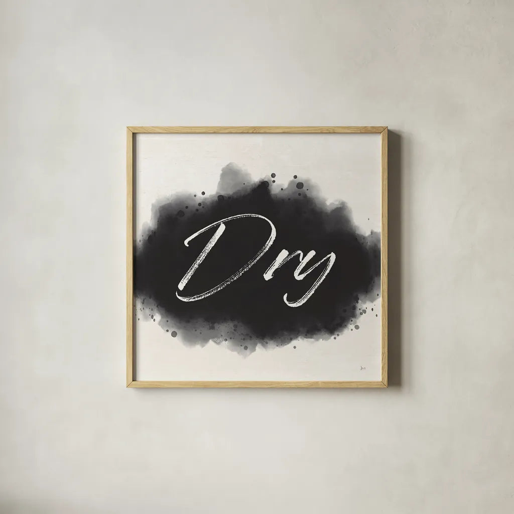 Laundry Splash II by Jess Aiken. Shown in a natural wood glass frame for a timeless modern aesthetic. Available as an archival giclee rolled canvas, fine art paper, or poster print. SKU 66267a.