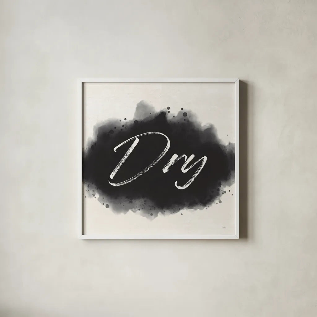 Laundry Splash II by Jess Aiken. Shown in a crisp white glass frame for a clean and minimalist style. Available as an archival giclee rolled canvas, fine art paper, or poster print. SKU 66267a.