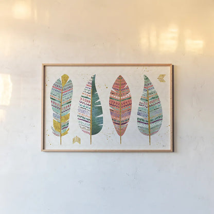 Light as a Feather I by Jess Aiken. shown as a paper print in a natural frame. Available as a archival giclee rolled canvas, fine art paper, or poster print. SKU 32029i.