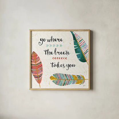 Light as a Feather III by Jess Aiken. Shown in a natural wood glass frame for a timeless modern aesthetic. Available as an archival giclee rolled canvas, fine art paper, or poster print. SKU 32031a.