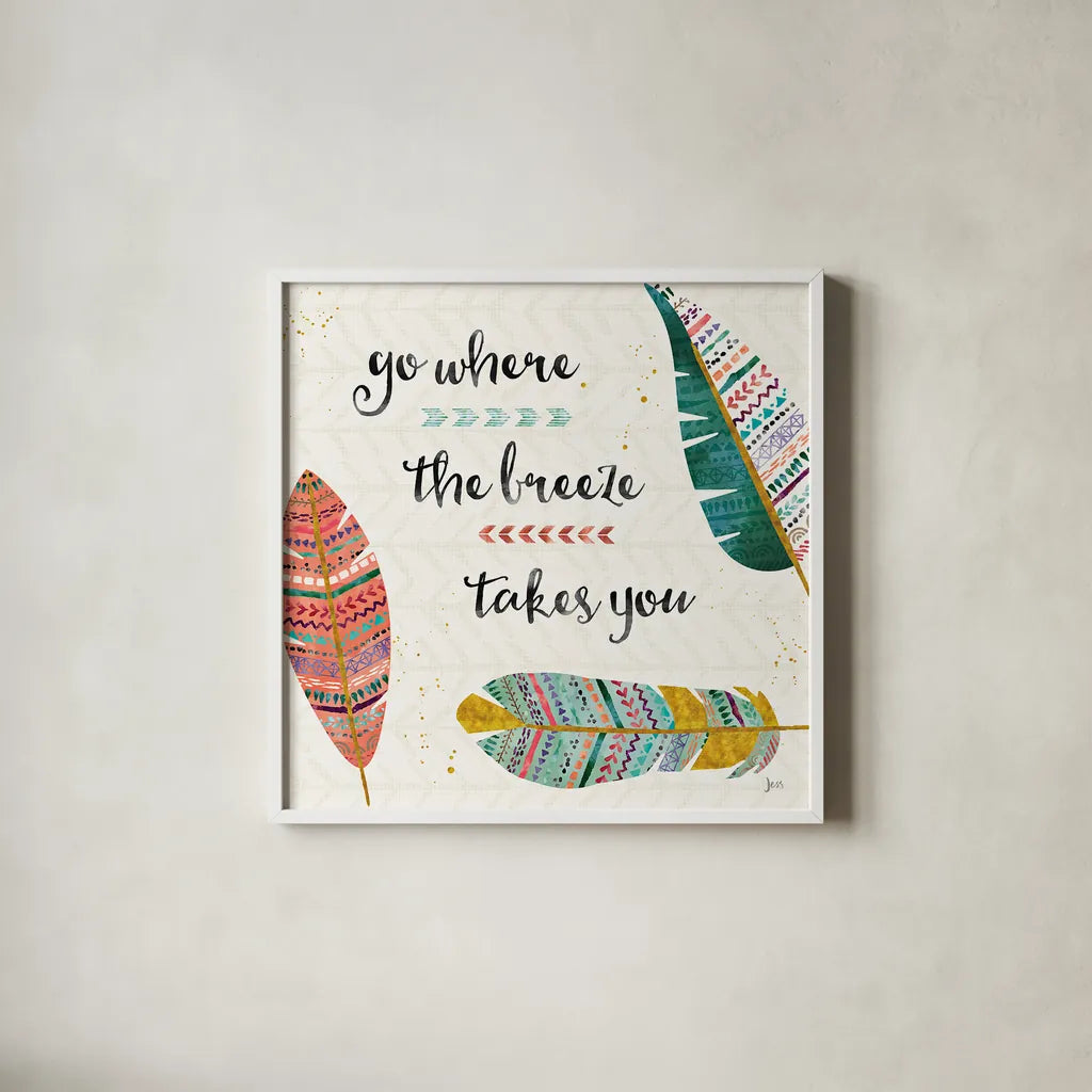 Light as a Feather III by Jess Aiken. Shown in a crisp white glass frame for a clean and minimalist style. Available as an archival giclee rolled canvas, fine art paper, or poster print. SKU 32031a.