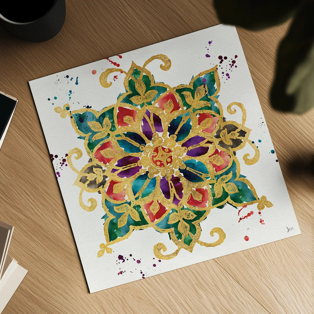 Little Jewels I by Jess Aiken. Shown as a detailed flat fine art print, highlighting archival giclee quality. Available as an archival giclee rolled canvas, fine art paper, or poster print. SKU 20922a.