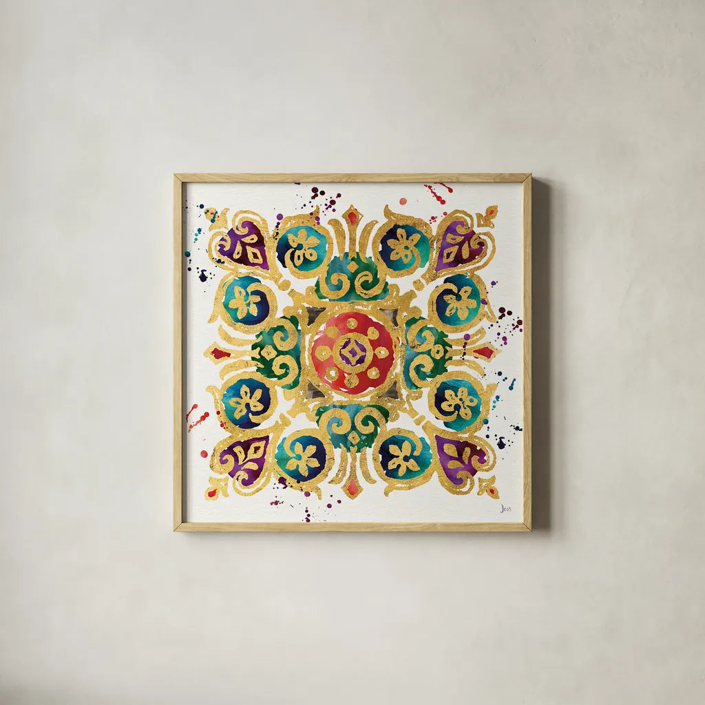 Little Jewels III by Jess Aiken. Shown in a natural wood glass frame for a timeless modern aesthetic. Available as an archival giclee rolled canvas, fine art paper, or poster print. SKU 20924a.