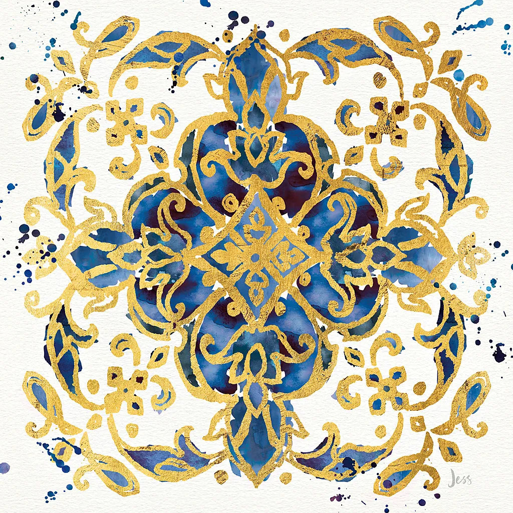 Little Jewels IV Blue by Jess Aiken. SKU 22124a. Archival Giclee Fine art print for wall decor.