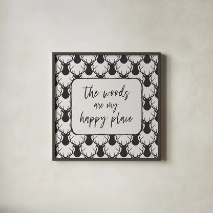 Lodge Antlers II by Jess Aiken. Shown in a sleek black glass frame for a contemporary gallery look. Available as an archival giclee rolled canvas, fine art paper, or poster print. SKU 76129a.