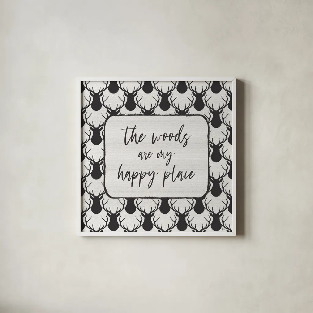 Lodge Antlers II by Jess Aiken. Shown in a crisp white glass frame for a clean and minimalist style. Available as an archival giclee rolled canvas, fine art paper, or poster print. SKU 76129a.