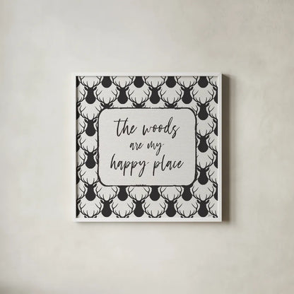 Lodge Antlers II by Jess Aiken. Shown in a crisp white glass frame for a clean and minimalist style. Available as an archival giclee rolled canvas, fine art paper, or poster print. SKU 76129a.