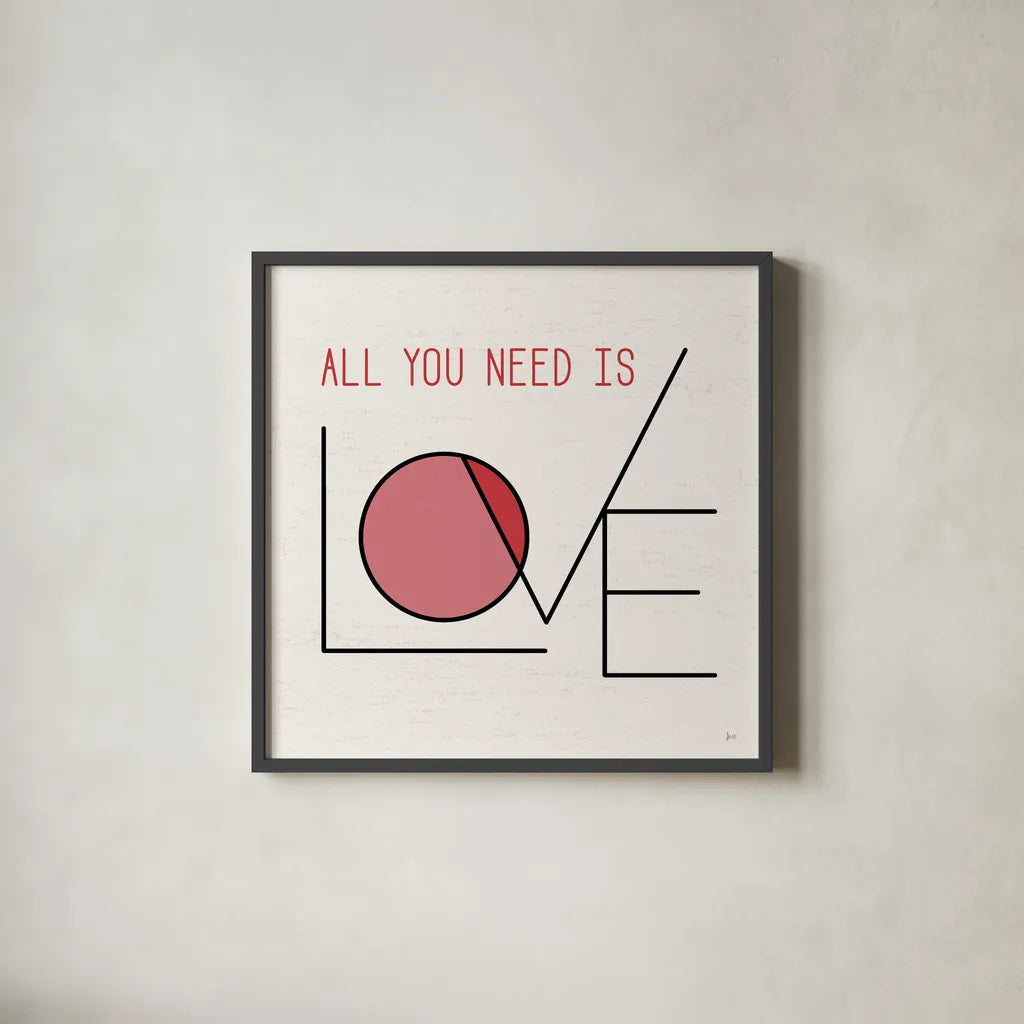 Love Letters I by Jess Aiken. Shown in a sleek black glass frame for a contemporary gallery look. Available as an archival giclee rolled canvas, fine art paper, or poster print. SKU 69549a.