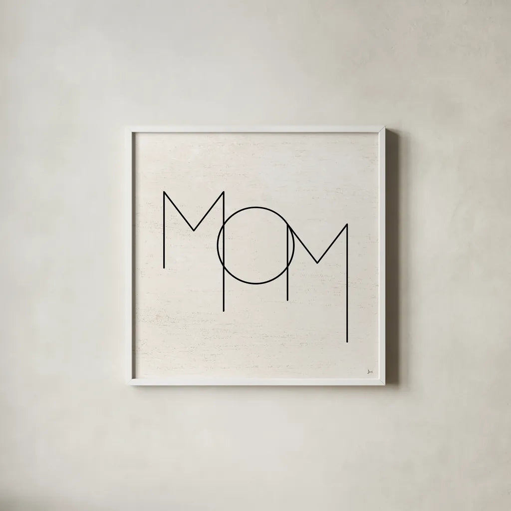 Parents I by Jess Aiken. Shown in a crisp white glass frame for a clean and minimalist style. Available as an archival giclee rolled canvas, fine art paper, or poster print. SKU 67537a.