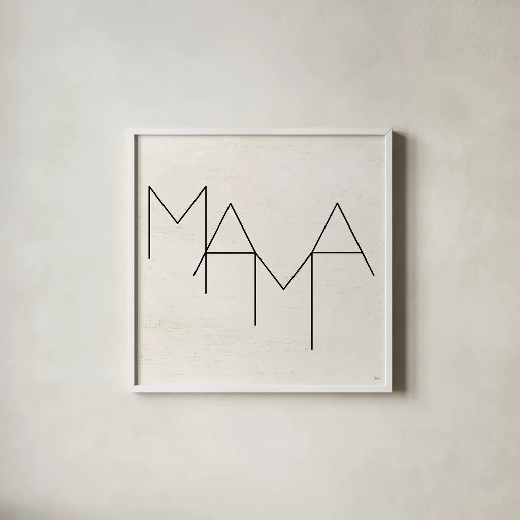 Parents III by Jess Aiken. Shown in a crisp white glass frame for a clean and minimalist style. Available as an archival giclee rolled canvas, fine art paper, or poster print. SKU 67539a.