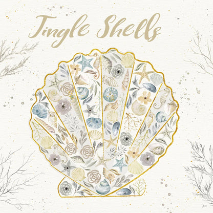 Seaside Blossoms I Blue Jingle by Jess Aiken. SKU 44929a. Archival Giclee Fine art print for wall decor.