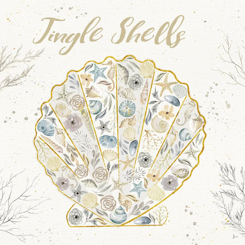 Seaside Blossoms I Blue Jingle by Jess Aiken. SKU 44929a. Archival Giclee Fine art print for wall decor.