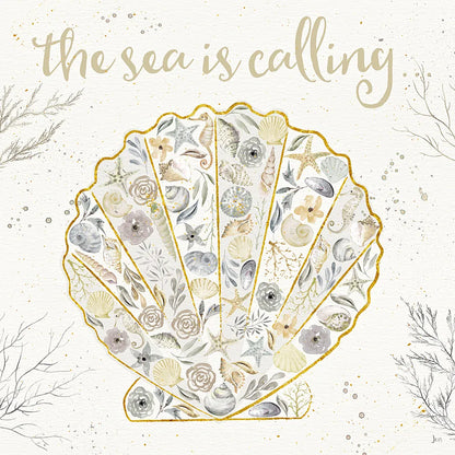 Seaside Blossoms I Neutral by Jess Aiken. SKU 34917a. Archival Giclee Fine art print for wall decor.