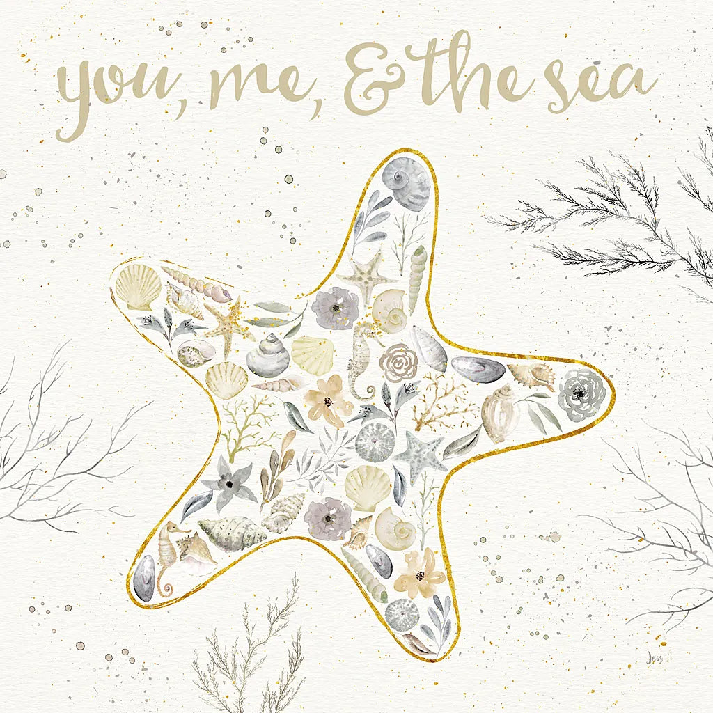 Seaside Blossoms II Neutral by Jess Aiken. SKU 34918a. Archival Giclee Fine art print for wall decor.