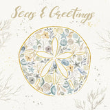 Seaside Blossoms IV Blue Greetings by Jess Aiken. SKU 44930a. Archival Giclee Fine art print for wall decor.