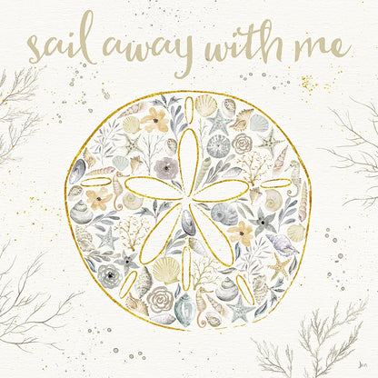 Seaside Blossoms IV Neutral by Jess Aiken. SKU 34920a. Archival Giclee Fine art print for wall decor.