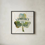 Shamrock Shades I by Jess Aiken. Shown in a sleek black glass frame for a contemporary gallery look. Available as an archival giclee rolled canvas, fine art paper, or poster print. SKU 38554a.