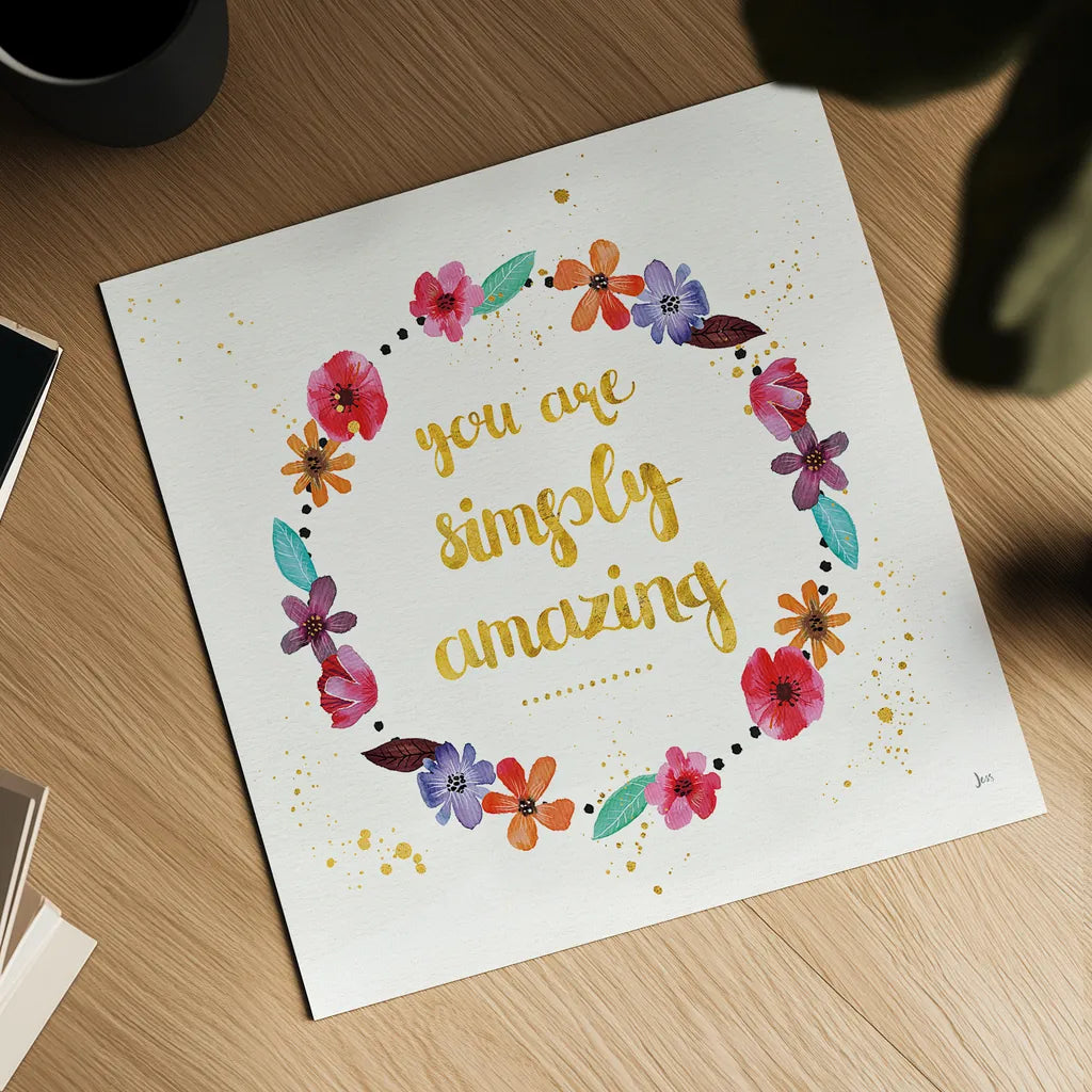 Simply Amazing I by Jess Aiken. Shown as a detailed flat fine art print, highlighting archival giclee quality. Available as an archival giclee rolled canvas, fine art paper, or poster print. SKU 33446a.