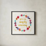 Simply Amazing I by Jess Aiken. Shown in a sleek black glass frame for a contemporary gallery look. Available as an archival giclee rolled canvas, fine art paper, or poster print. SKU 33446a.