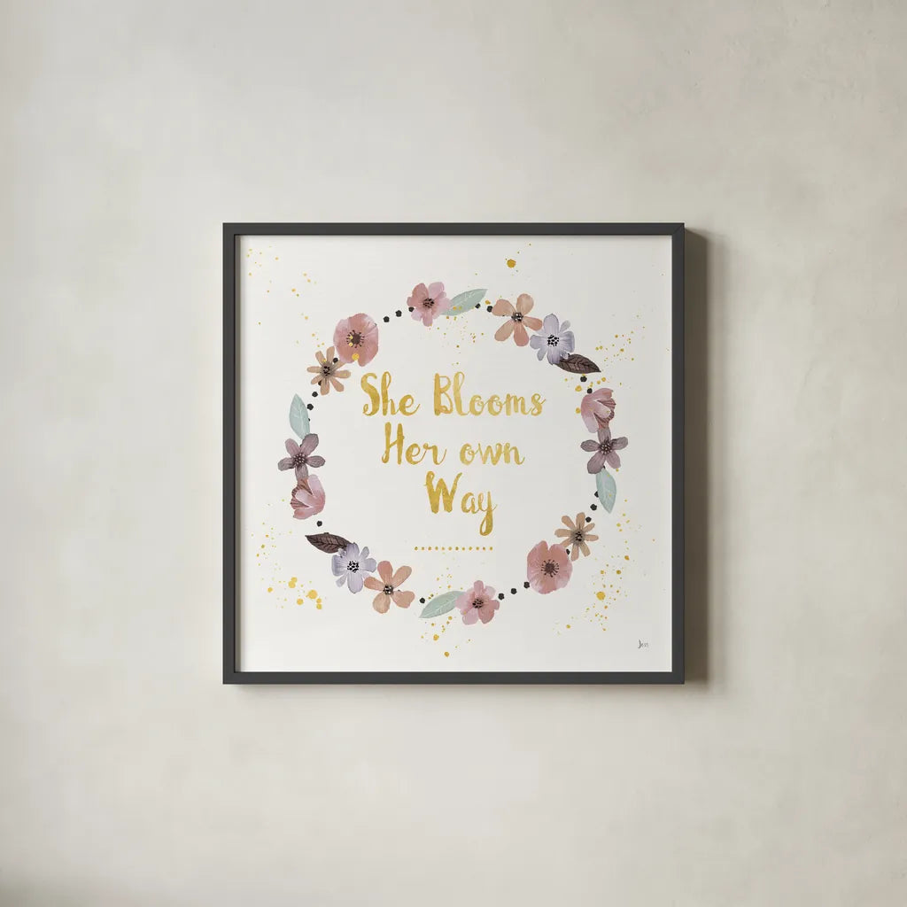 Simply Amazing I Bloom by Jess Aiken. Shown in a sleek black glass frame for a contemporary gallery look. Available as an archival giclee rolled canvas, fine art paper, or poster print. SKU 49911a.