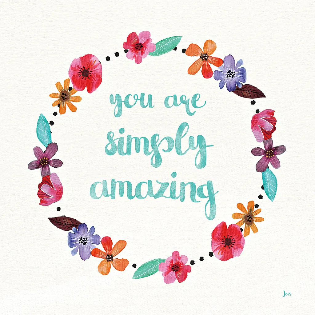 Simply Amazing I Blue by Jess Aiken. SKU 35100a. Archival Giclee Fine art print for wall decor.