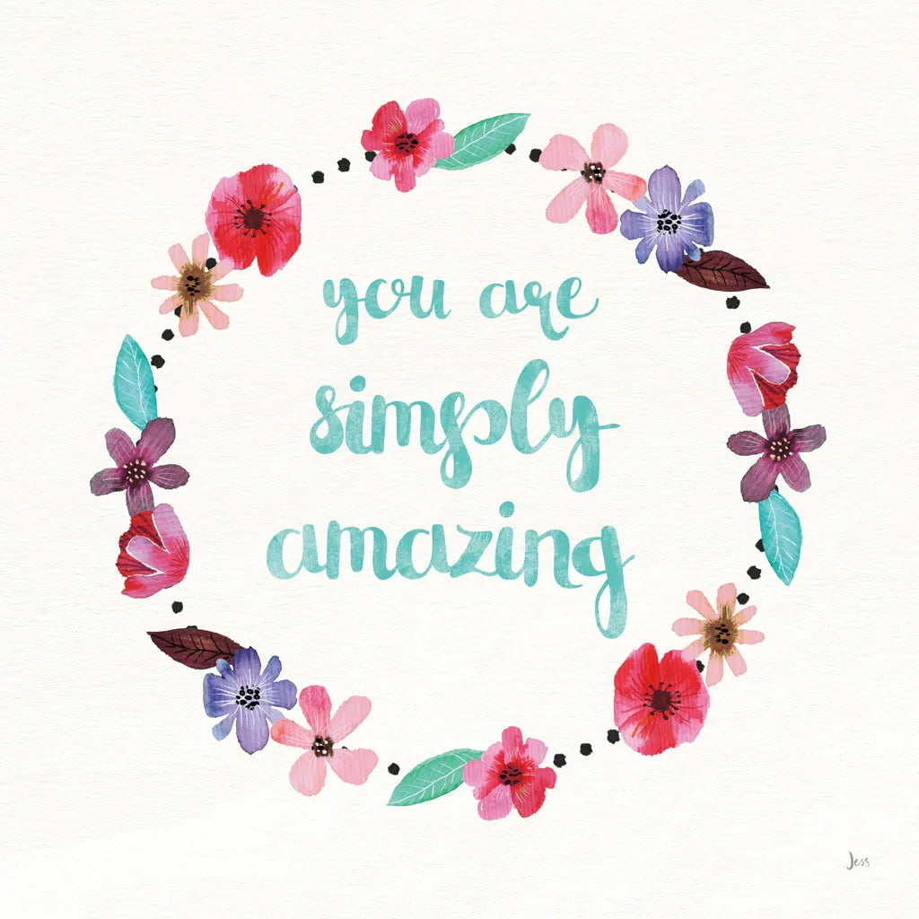 Simply Amazing I Blue and Blush by Jess Aiken. SKU 35630a. Archival Giclee Fine art print for wall decor.