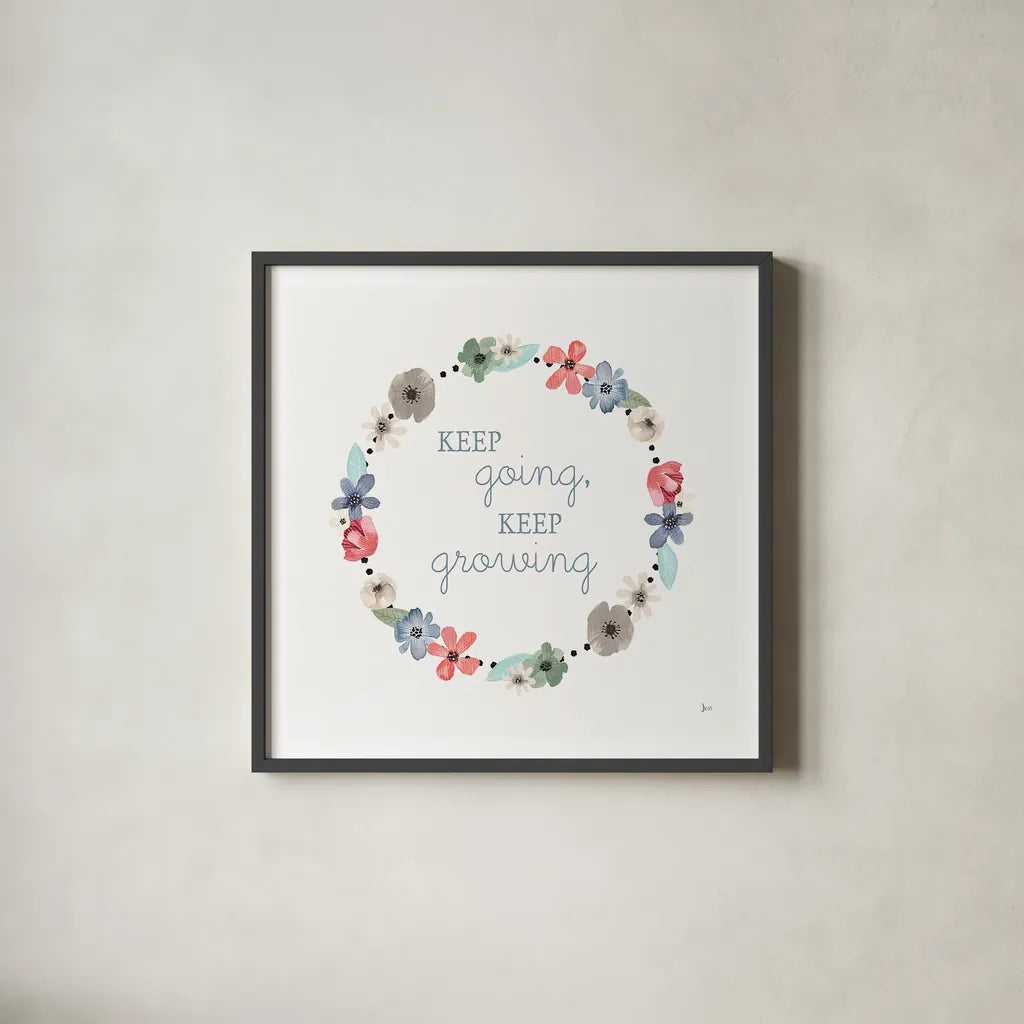 Simply Amazing I Spring by Jess Aiken. Shown in a sleek black glass frame for a contemporary gallery look. Available as an archival giclee rolled canvas, fine art paper, or poster print. SKU 43020a.