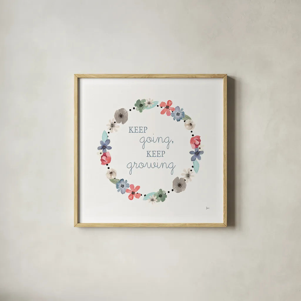 Simply Amazing I Spring by Jess Aiken. Shown in a natural wood glass frame for a timeless modern aesthetic. Available as an archival giclee rolled canvas, fine art paper, or poster print. SKU 43020a.