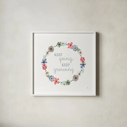 Simply Amazing I Spring by Jess Aiken. Shown in a crisp white glass frame for a clean and minimalist style. Available as an archival giclee rolled canvas, fine art paper, or poster print. SKU 43020a.