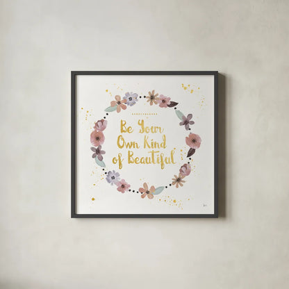 Simply Amazing II Beautiful by Jess Aiken. Shown in a sleek black glass frame for a contemporary gallery look. Available as an archival giclee rolled canvas, fine art paper, or poster print. SKU 49912a.