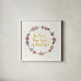 Simply Amazing II Beautiful by Jess Aiken. Shown in a crisp white glass frame for a clean and minimalist style. Available as an archival giclee rolled canvas, fine art paper, or poster print. SKU 49912a.