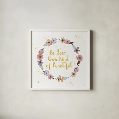 Simply Amazing II Beautiful by Jess Aiken. Shown in a crisp white glass frame for a clean and minimalist style. Available as an archival giclee rolled canvas, fine art paper, or poster print. SKU 49912a.