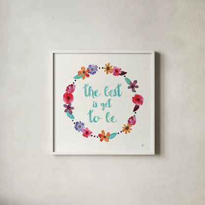 Simply Amazing II Blue by Jess Aiken. Shown in a crisp white glass frame for a clean and minimalist style. Available as an archival giclee rolled canvas, fine art paper, or poster print. SKU 35101a.