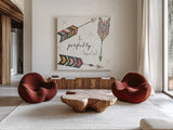 Spectrum II by Jess Aiken. Shown as extra-large giant wall art in a modern living room. Available as an archival giclee rolled canvas, fine art paper, or poster print. SKU 42790a.