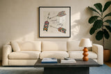 Spectrum III by Jess Aiken. Displayed in a glass frame with matte in a clean modern living room. Available as an archival giclee rolled canvas, fine art paper, or poster print. SKU 42791a.