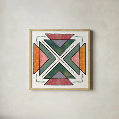 Spectrum VI by Jess Aiken. Shown in a natural wood glass frame for a timeless modern aesthetic. Available as an archival giclee rolled canvas, fine art paper, or poster print. SKU 42794a.