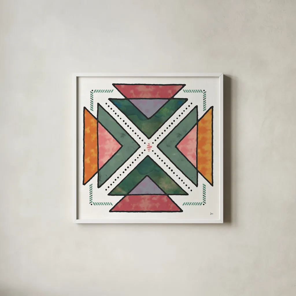 Spectrum VI by Jess Aiken. Shown in a crisp white glass frame for a clean and minimalist style. Available as an archival giclee rolled canvas, fine art paper, or poster print. SKU 42794a.