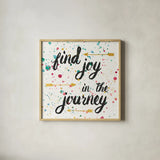 Think Happy I by Jess Aiken. Shown in a natural wood glass frame for a timeless modern aesthetic. Available as an archival giclee rolled canvas, fine art paper, or poster print. SKU 31374a.