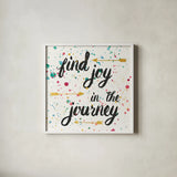Think Happy I by Jess Aiken. Shown in a crisp white glass frame for a clean and minimalist style. Available as an archival giclee rolled canvas, fine art paper, or poster print. SKU 31374a.