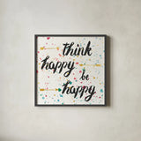 Think Happy II by Jess Aiken. Shown in a sleek black glass frame for a contemporary gallery look. Available as an archival giclee rolled canvas, fine art paper, or poster print. SKU 31375a.
