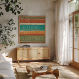 Thoughtful Strokes I by Jess Aiken. Shown in a natural wood frame in a cozy modern living room. Available as an archival giclee rolled canvas, fine art paper, or poster print. SKU 31342a.