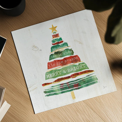 Tree Trimming I on White Wood by Jess Aiken. Shown as a detailed flat fine art print, highlighting archival giclee quality. Available as an archival giclee rolled canvas, fine art paper, or poster print. SKU 27890a.