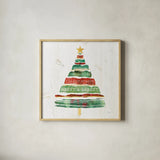 Tree Trimming I on White Wood by Jess Aiken. Shown in a natural wood glass frame for a timeless modern aesthetic. Available as an archival giclee rolled canvas, fine art paper, or poster print. SKU 27890a.