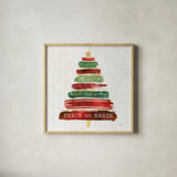 Tree Trimming IV on White Wood by Jess Aiken. Shown in a natural wood glass frame for a timeless modern aesthetic. Available as an archival giclee rolled canvas, fine art paper, or poster print. SKU 27891a.